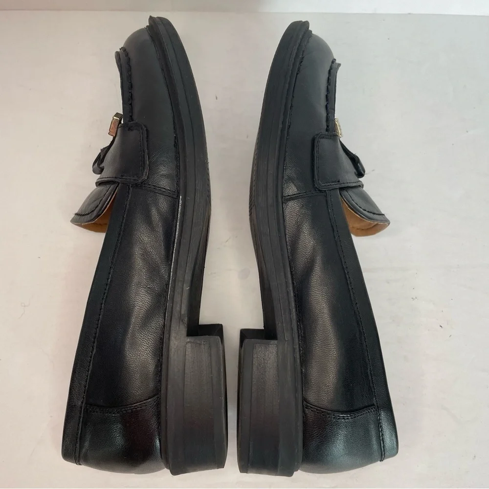 Tommy Hilfiger Black Leather Tassel Loafers